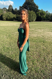 Casual Satin Fitted Sweetheart Strapless Lace-Up Party Prom Dress