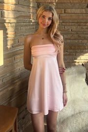 Casual Satin Sheath Empire Sleeveless Mini Party Homecoming Dress