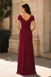 Casual Satin Sheath Scoop V-Back Floor-Length Mother Of The Bride Dress 