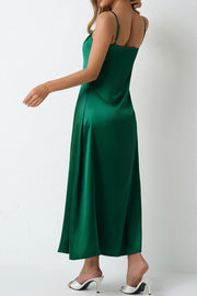 Casual Satin Spaghetti Straps Party Evening Dress