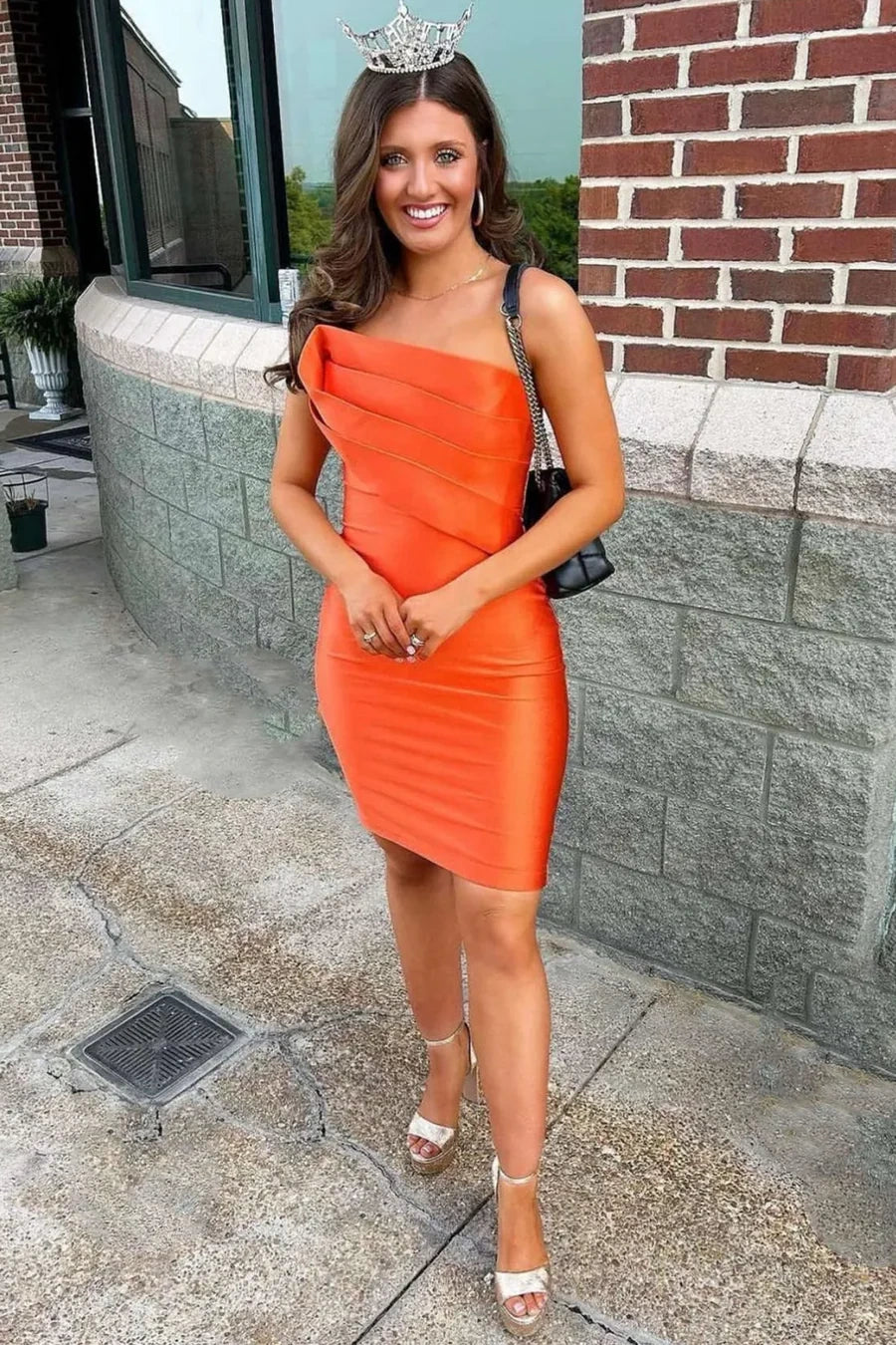 Caual Satin Strapless Empire Mini Homecoming Dress | Joyofdress Caual Satin Strapless Empire Mini Homecoming Dress | Joyofdress