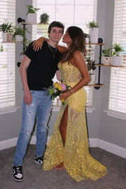 Chic Lace Mermaid Sweetheart Sleeveless Prom Party Dress