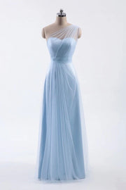 Chic Two Tone One Shoulder A-Line Empire Bridesmaid Dress