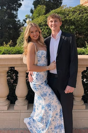 Chic Satin Mermaid Sweetheart Floral Appliques Prom Party Dress