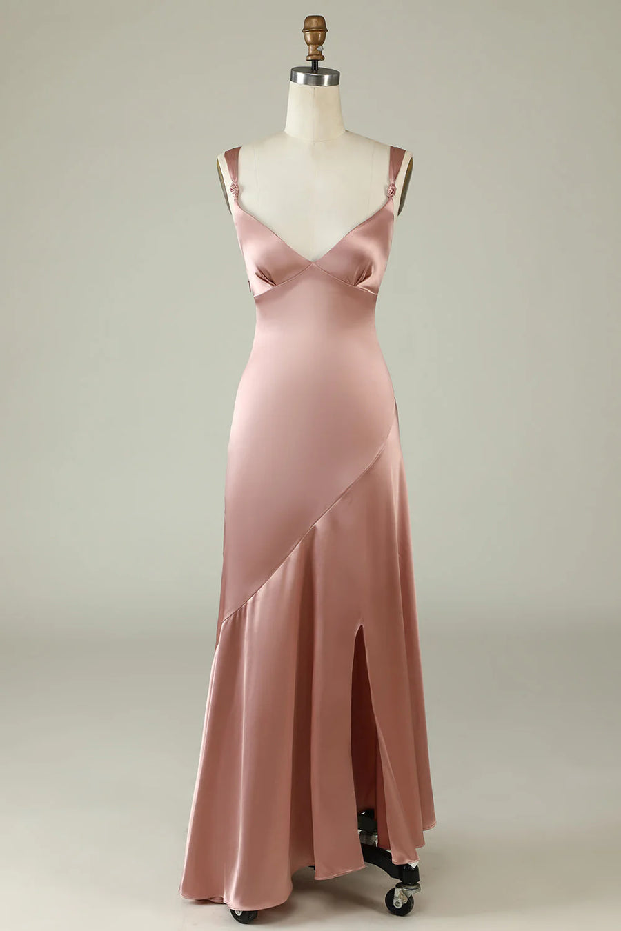 Chic Satin V-Neck Sleeveless A-Line Bridesmaid Dress