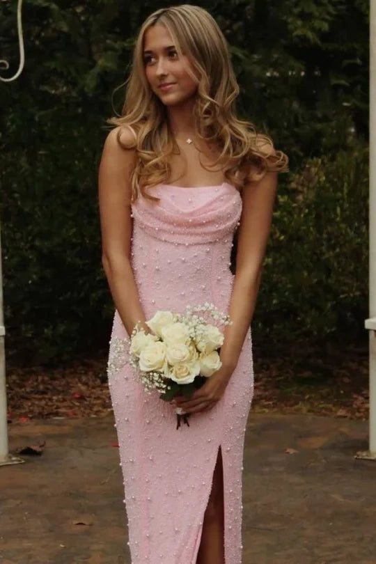 Chic Spaghetti Straps Fitted Floor-Length Party Prom Dress