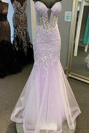 Chic Sweetheart Sleeveless Appliques Mermaid Prom Evening Dress