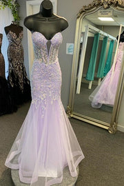 Chic Sweetheart Sleeveless Appliques Mermaid Prom Evening Dress