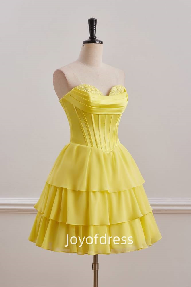 Chic Sweetheart Sleeveless Empire Ruffle A-Line Homecoming Dress