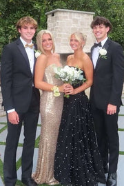 Chic Tulle A-Line Strapless Empire Maxi Party Prom Dress With Pearls