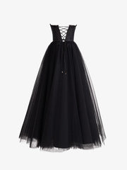 Chic Tulle A-Line Sweetheart Strapless Sheer Empire Prom Dress