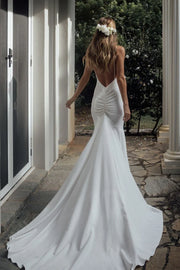 backless summer wedding dresses Sexy Backless Summer Lace Wedding Dresses See Through Beach Wedding Dresses AWD1142