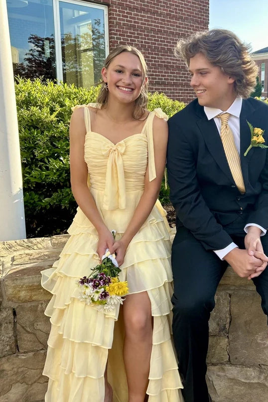 Chiffon A-Line Pleated Empire Sweetheart Straps Party Prom Dress