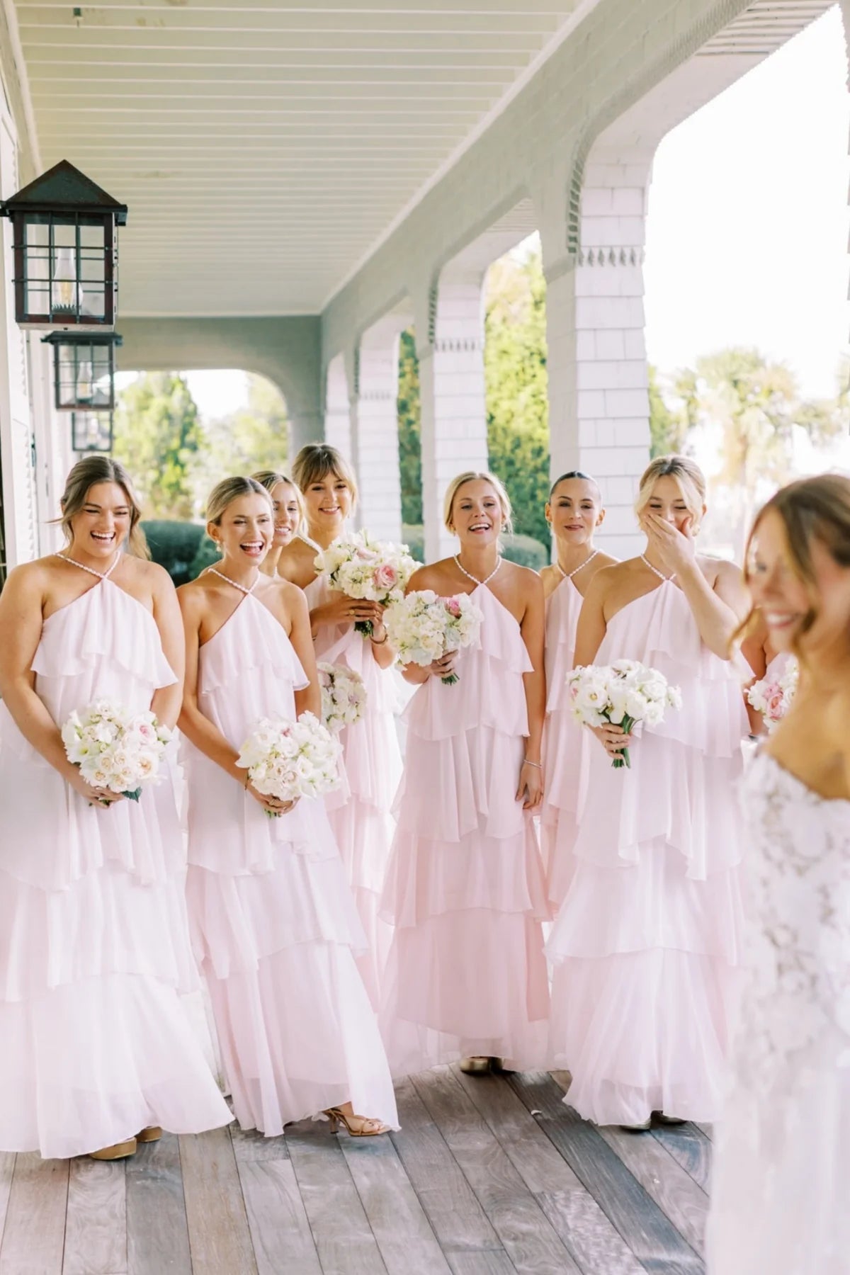 Chiffon A-Line Tiered Sleeveless Maxi Bridesmaid Dress