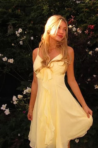 Chiffon A-Line V-Neck Sleeveless Short Summer Holiday Homecoming Dress