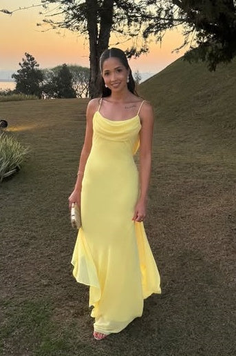 Chiffon Bateau Backless Sleeveless Long Party Prom Dress