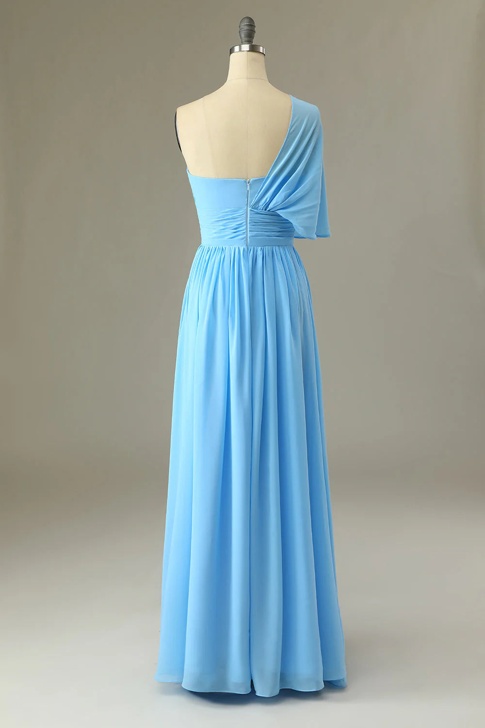 Chiffon One Shoulder Empire Ruched A-Line Bridesmaid Dress