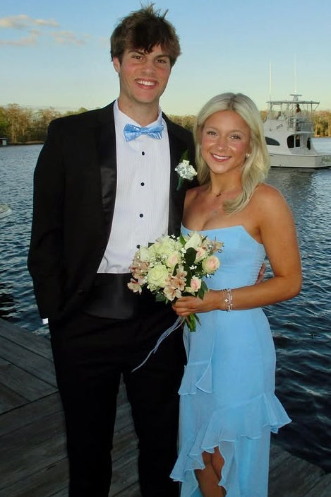 Chiffon Strapless Empire Ruffle Split Party Prom Dress