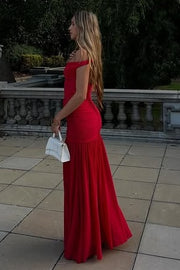 Chiffon V-Neck Off-Shoulder A-Line Party Prom Dress