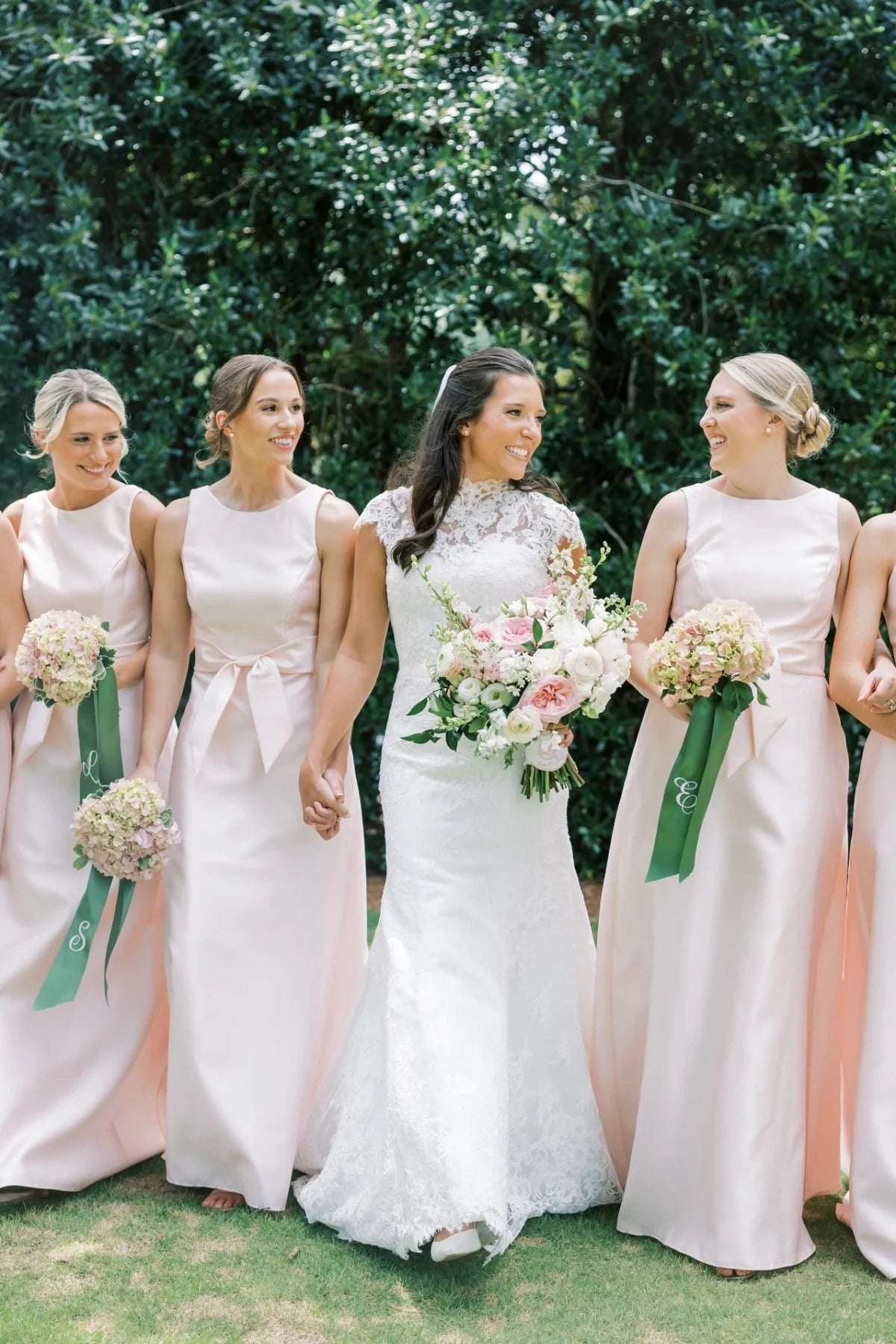 Classic Round Sleeveless Satin A-Line Long Bridesmaid Dress