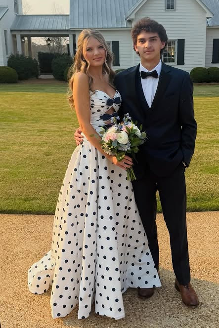 Classic Satin A-Line Strapless Party Prom Dress With Bows