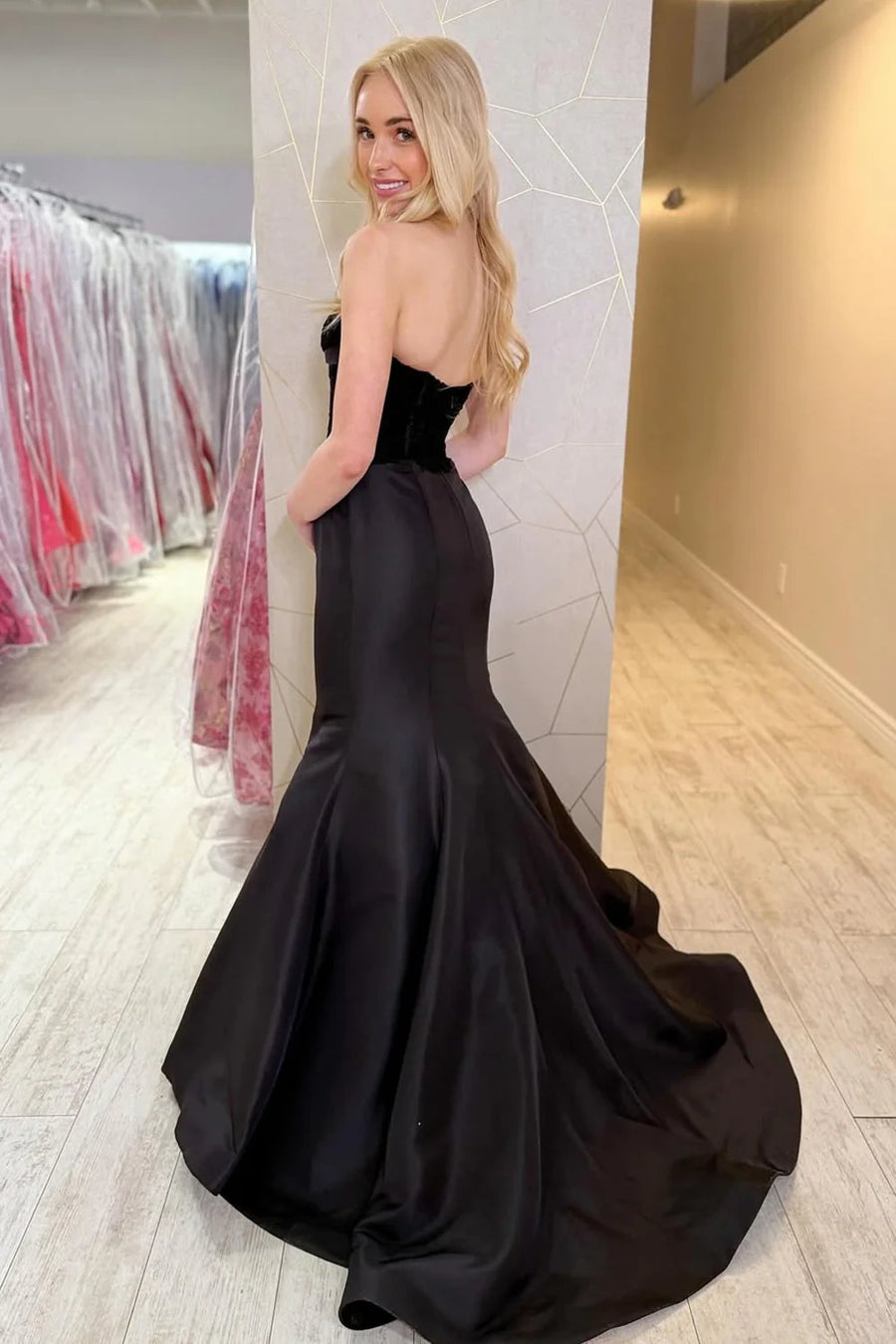 Classic Sweetheart Strapless Mermaid Empire Two Tone Prom Party Dress