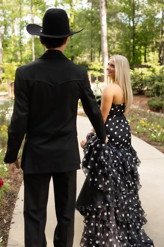 Corset Strapless A-Line Empire Tiered A-Line Party Prom Dress
