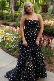 Corset Strapless A-Line Empire Tiered A-Line Party Prom Dress