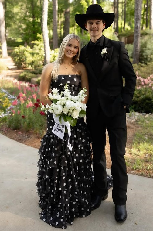 Corset Strapless A-Line Empire Tiered A-Line Party Prom Dress