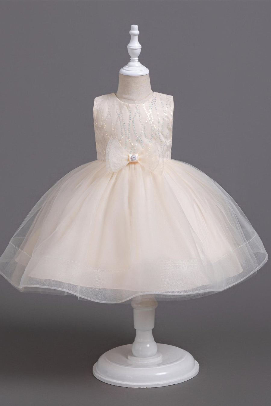 Cute A-Line Empire Round Sleeves Flower Girl Dress