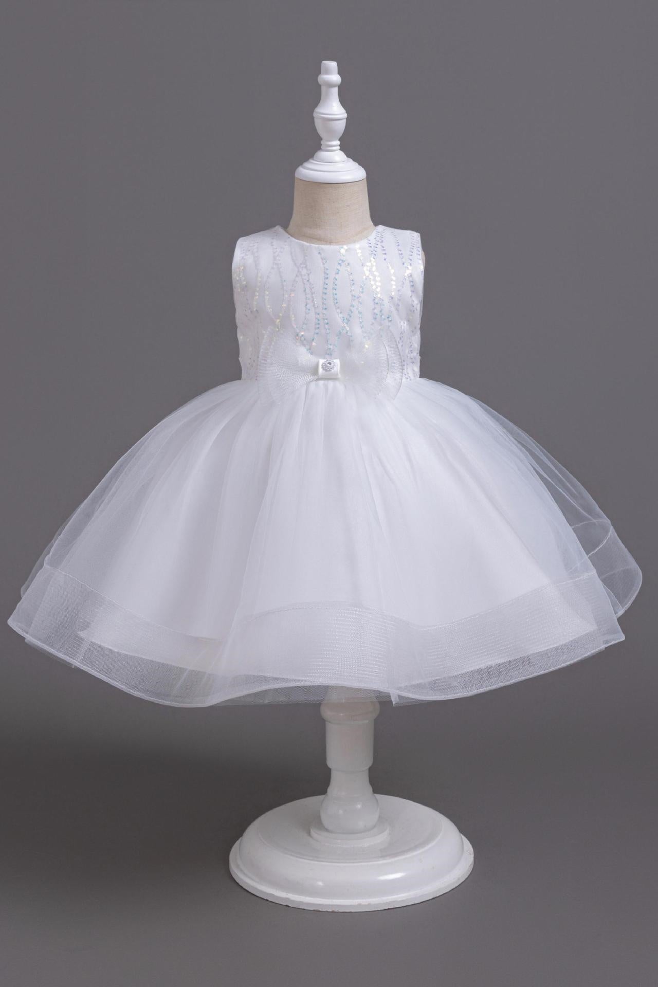 Cute A-Line Empire Round Sleeves Flower Girl Dress