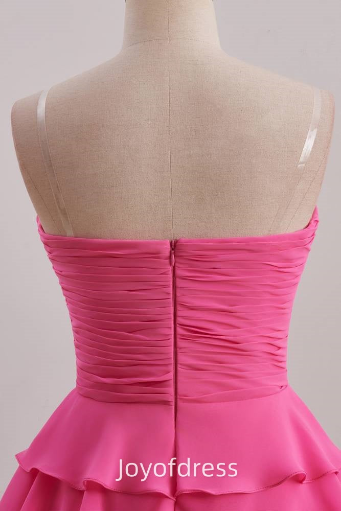 Cute Pink Chiffon A-Line Pleated Homecoming Dress