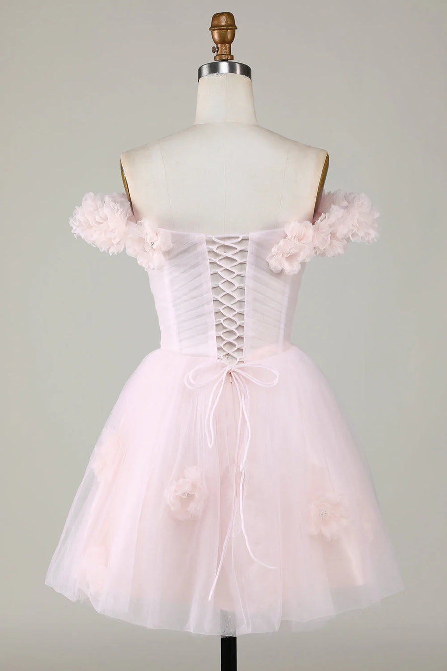 Cute Tulle A-Line Off-Shoulder Floral Embossed Homecoming Dress Lilac / US 2 Cute Tulle A-Line Off-Shoulder Floral Embossed Homecoming Dress Lilac / US 2