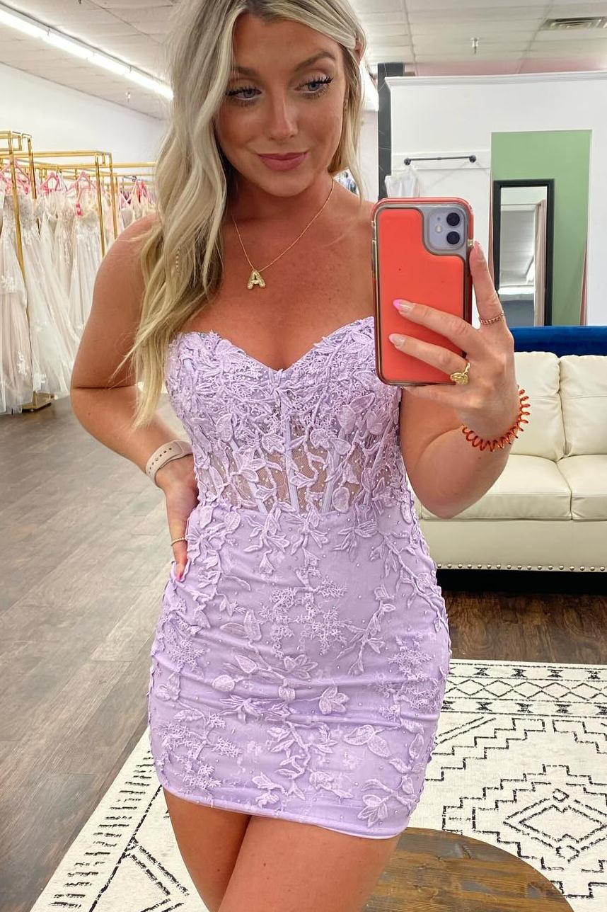 Sexy Bodycon Strapless Lace Mini Party Dress Homecoming Dresses | Joyofdress Sexy Bodycon Strapless Lace Mini Party Dress Homecoming Dresses | Joyofdress