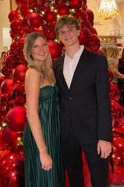 Dark Green Sweetheart Strapless Pleated Empire Party Prom Dress