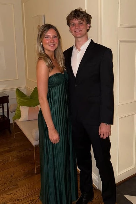 Dark Green Sweetheart Strapless Pleated Empire Party Prom Dress