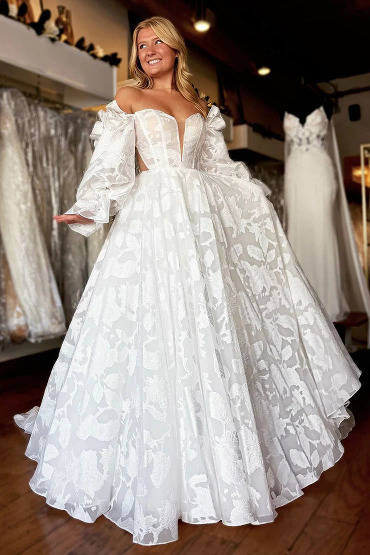 empire line lace wedding dress Elegant A-Line Sweetheart Detachable Sleeves Shoe Size:Size 4R Male - Size 6R Female Wright Lace Square Neck EMNITTA