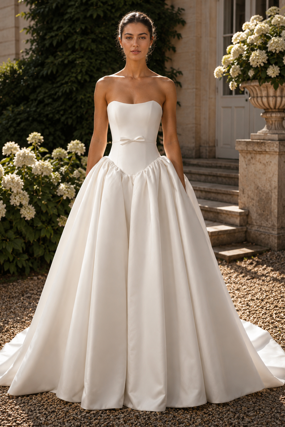 Elegant Satin A-Line Sweetheart Sleeveless High-Low Wedding Dress