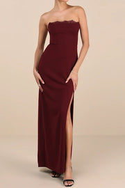 Elegant Satin Fitted Strapless Empire Party Prom Dress