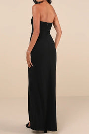 Elegant Satin Fitted Strapless Empire Party Prom Dress