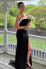 Elegant Satin Sleeveless Mermaid Party Prom Dress With Train
