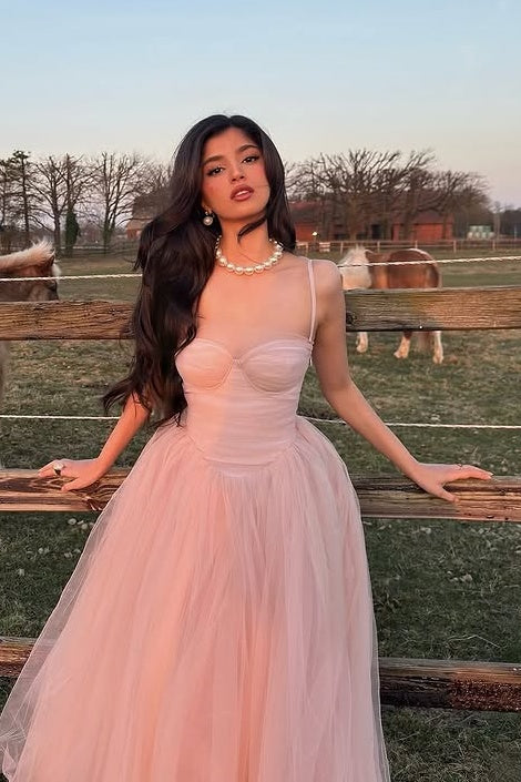 Elegant Sweetheart Sleeveless Empire Tulle A-Line Party Prom Dress