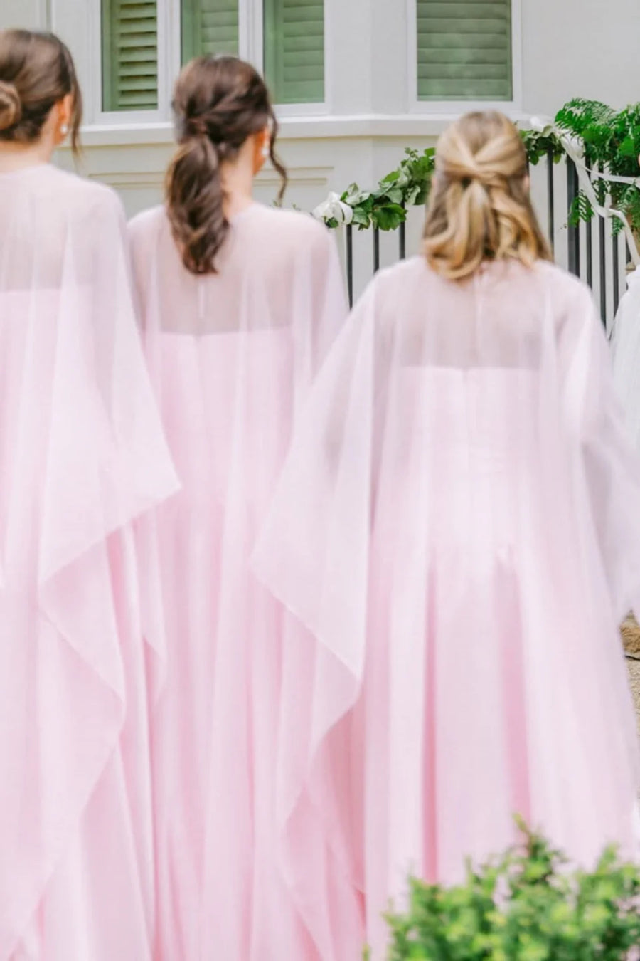 Fashion Pink A-Line Satin Maxi Bridesmaid Dress With Shawl 