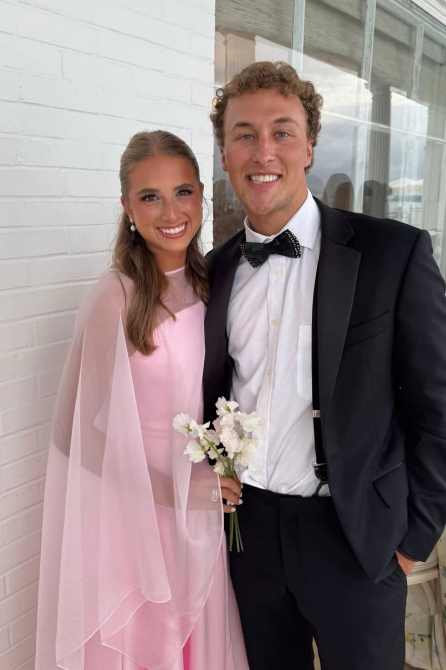 Fashion Pink A-Line Satin Maxi Bridesmaid Dress With Shawl 
