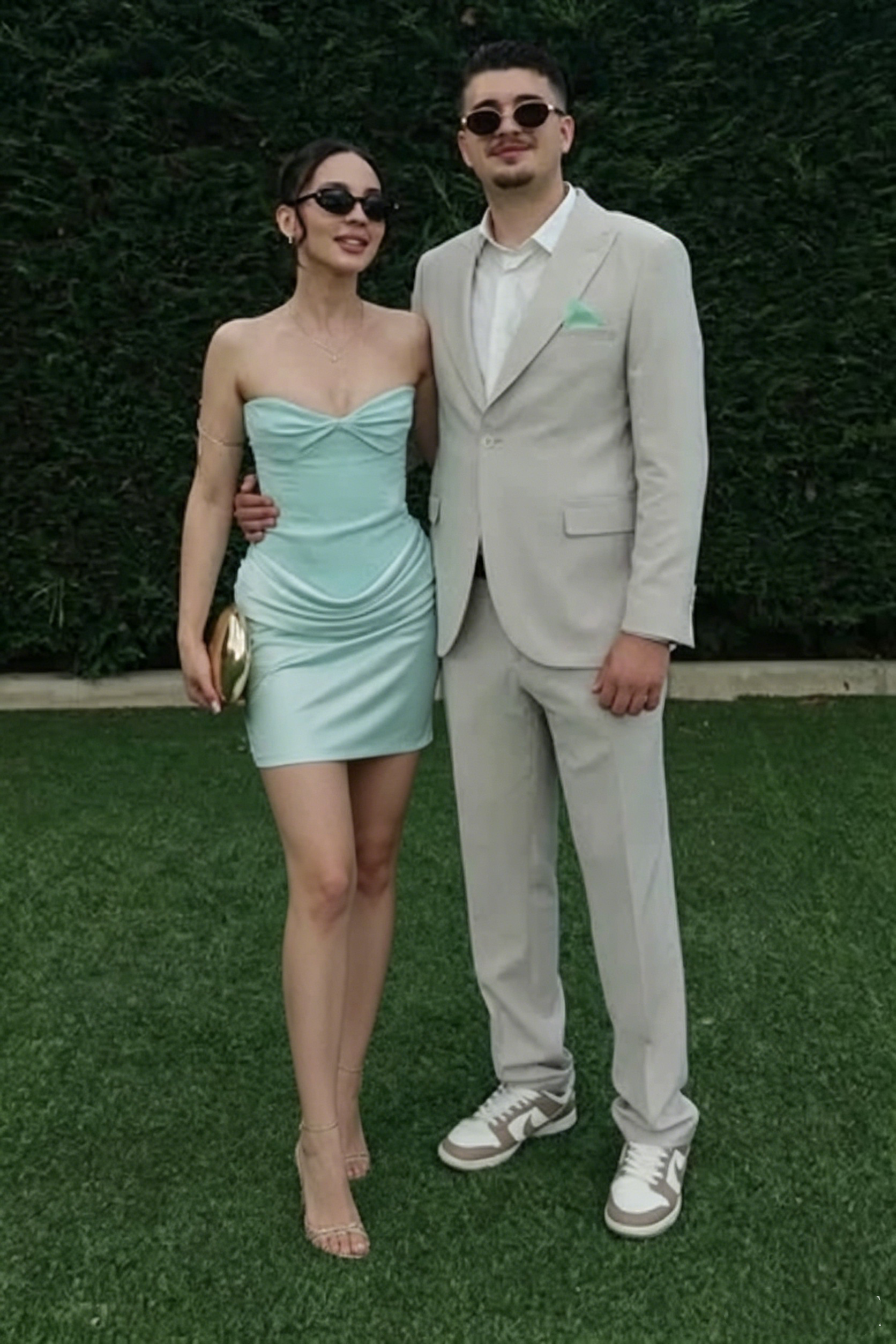 Fashion Satin Sheath Strapless Mini Party Homecoming Dress