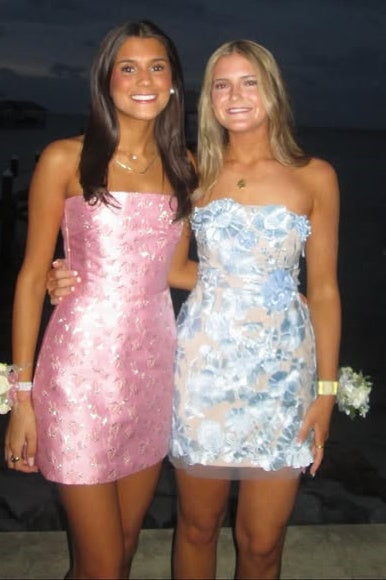 Fashion Strapless Lace Floral Mini Homecoming Dress 
