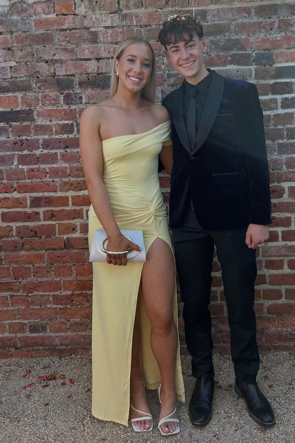 Fitted Satin One Shoulder Ruched Empire Party Prom Dress