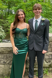 Fitted Sweetheart Sleeveless Lace And Satin Party Prom Dress