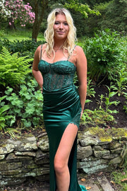 Fitted Sweetheart Sleeveless Lace And Satin Party Prom Dress