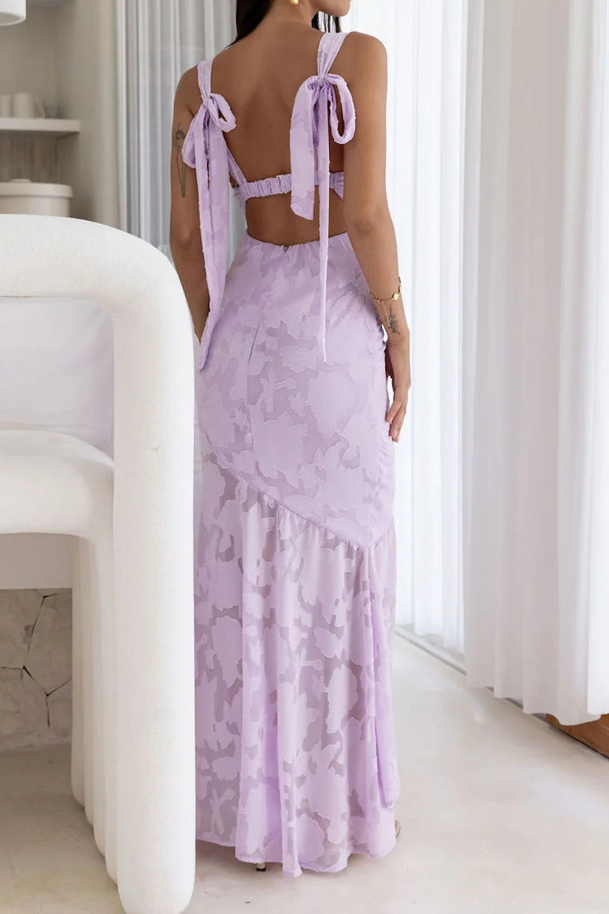 Floor-Length Sleeveless Empire Floral Satin Party Prom Dress